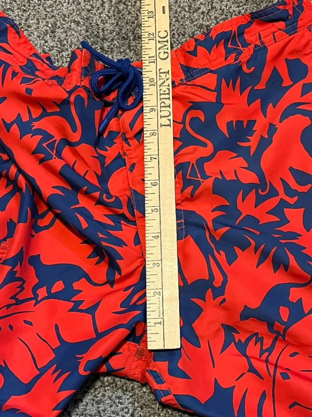 Polo Ralph Lauren Swim Trunk Mens M Red Blue Board Short Mesh Liner Jungle Print